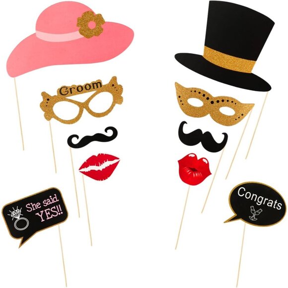 60Pcs Wedding Photo Booth Props, Wedding Props for Photos Bachelorette Weddings - Picture 2 of 4